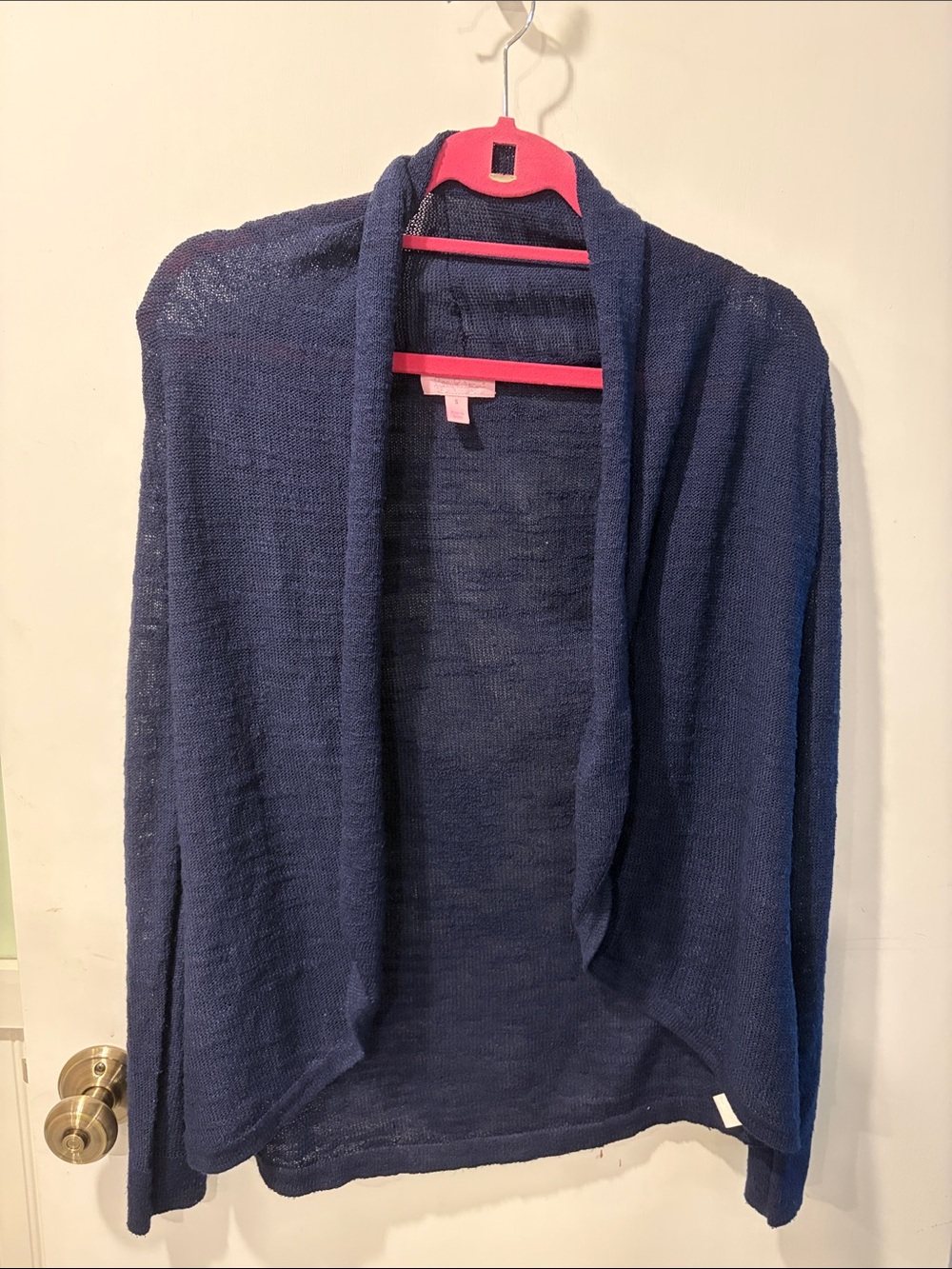 Lilly Pulitzer Navy Open-Front size S Lightweight Sweater Cardigan long sleeves